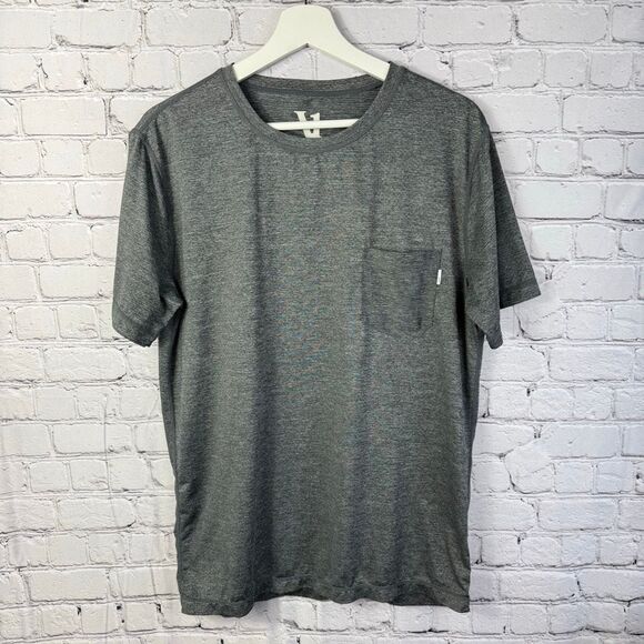 Vuori Tradewind Tshirt Tee Grey Pocket Crew Large Performance Charcoal Size M - Picture 2 of 6